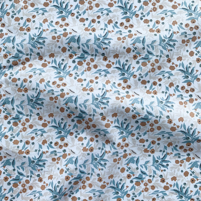 Printed Cotton TISANIA Mist / Camel